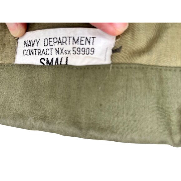 Vintage U.S. Navy Green Foul Weather Jacket & Pants Set Small - Picture 2 of 11